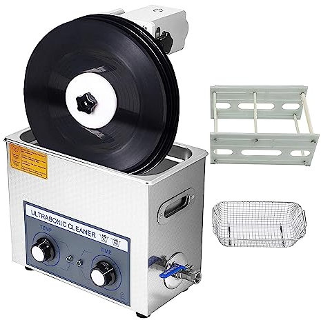 Pulitore ad ultrasuoni per Dischi in Vinile, Macchina Portatile per cavitazione ad ultrasuoni da 6 Litri, Lavatrice temporizzata sollevabile, Sistema di Pulizia per Dischi in vinil