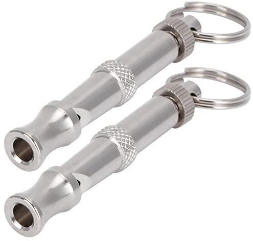2er-Pack Hundepfeife aus Metall, Ultraschall-Soundpfeife, Tragbares Trainer-Trainingsgerät, Rufpfeife aus Edelstahl, um das Bellen zu Stoppen, für Wildvögel/Wildtiere
