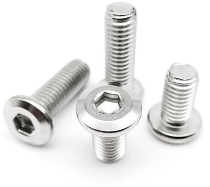 Generisch M2 M2,5 M3 M4 M5 M6 M8 Innensechskant Sechskant Innensechskant Großer Flachkopf Möbelnietschraube Verbindungsschraube 304 A2 Edelstahl(16mm,5pcs M8)