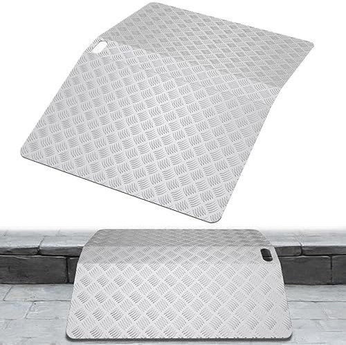 Aufun Rampe pour fauteuil roulant - 70 cm x 100 cm - Surface antidérapante - Rampe d'escalier en aluminium - Rampe de seuil avec capacité de charge de 270 kg - Rampe de seuil de 10 cm de haut pour