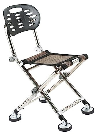 PLHBVDFWE Angelstuhl Klappbarer Campinghocker Klappbar mit Rücksitz 180 Grad verstellbare Rückenlehne Campinghocker für Garten Outdoor und Indoor Strand