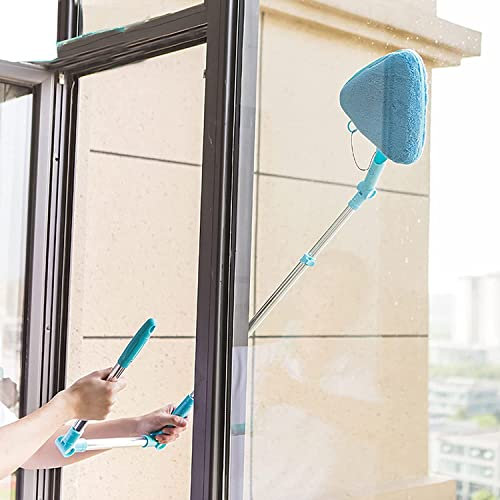 Fensterabzieher Reinigungswerkzeug – 3-in-1 U-förmiges Reinigungsset mit Teleskopstange für externen Fensterreiniger – Professionelles Fensterreinigungswerkzeug