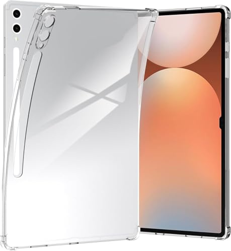 World biz Custodia trasparente per Samsung Galaxy Tab S10 Ultra 2024/S9 Ultra 2023 da 14,6 pollici, custodia flessibile trasparente morbida in TPU con angoli rinforzati, cover antiurto S10 Ultra