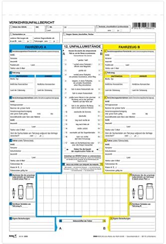 RNKVERLAG Europäischer Verkehrsunfallbericht - SD, 1 x 2 Blatt, DIN A4, 1 Packung à 10 Stück