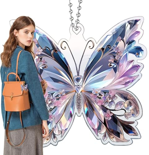 Euyehn Ornements de Papillon pour Arbre, Papillon cristallin - Ornement des Animaux cristallins - Decoration Arc-en-Décoration Paillette 2D Animal Volant intérieur pour Les Femmes