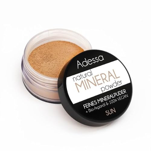 Adessa Natur Mineral Puder, lose, Farbe Sun, 10 Gramm, für mattes Finish