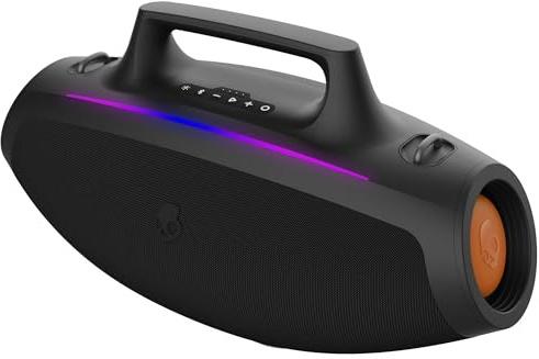 Skullcandy Barrel XT Bluetooth Boombox Altavoz de Fiesta, Altavoz portátil Resistente al Agua, Modo de visualización de luz LED, batería de 12 Horas, Enlace múltiple