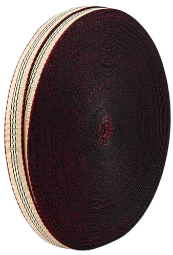 MAYJOYDIY Cinta de rayas de 9,1 m, 25 mm, color trigo, correa pesada de poliéster resistente, cinta de sarga plana para manualidades, asas de bolsillo, cámara, monedero, cinturón, sombreros