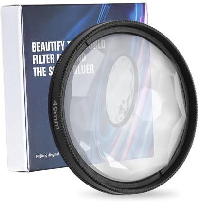 PATIKIL 49mm Prism Lens Filter, Special Effects Filter Prism Crystal Glass Effect Multi Refraction Variable Subjects with Cleaning Cloth for Camera Lens Photographic Video SLR, Black