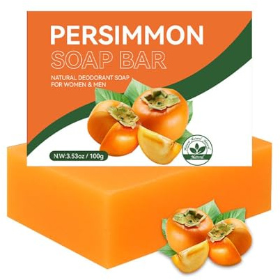 Kaki Seife, Natürlich Presimmon Soap, Persimmon Duschseife Zur Gerüche Entfernen, Natürliche Kaki Soap Für Sehr Trockene Haut, Aufhellende Badeseife Tiefenreinigung Für Gesicht Und Körper