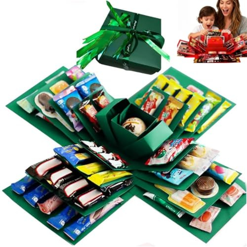 Scatola regalo esplosiva fai da te, scatola regalo a 5 strati, scatola esplosiva per snack, scatole regalo a sorpresa multistrato, scatole per foto fai da te, scatole regalo per esplosioni di