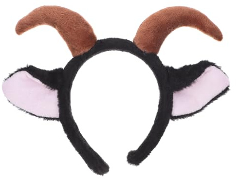 MOLUCKFU Schafohren-Stirnband Ziegenhörner-Stirnband Elastischer Party-Kopfschmuck Für Kinder Und Erwachsene Tierohren Kostümzubehör Für Halloween Weihnachten Bauernhof-Motto