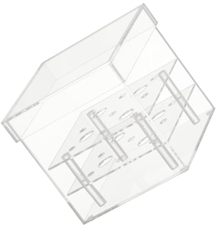 DIYEAH Jarrón de Flores de Acrílico Transparente 9 Agujeros, Caja para Flores Eternas, Estuche para Arreglos y Embalaje Decorativo, Adecuado para Bodas y Eventos