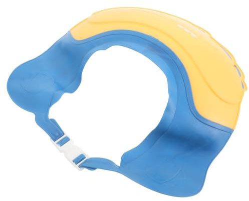 SOIMISS ’s Adjustable Waterproof Bath Cap for Babies – Soft Yellow Crocodile Design Shampoo Shield Hair Washing Protector