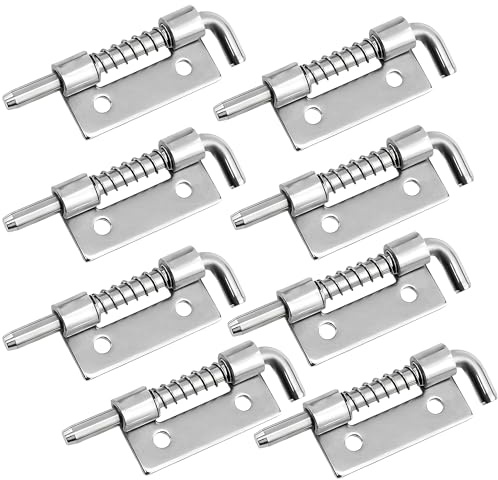 8 Pièces Loquet Coulissant Ressort en Inox 304, Verrouillage Compact | Verrouillage Compact Pour Porte Armoire Container – Loquet Technique Robuste – Serrure Inoxidable Avec Montage Facile