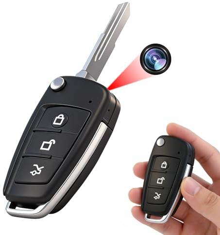 YCCNIU Cámara Oculta, Mini Cámara Espía HD 1080P | Camara Vigilancia Llave de Coche, Microcámara, Visión Nocturna, Detección de Movimiento, 120 Minutos de Grabación