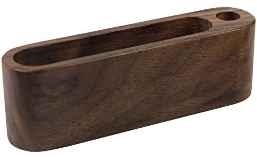 UOOOM Natur Holz Visitenkartenhalter mit Stiftposition (Walnuss)