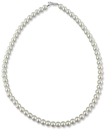 Rivelle Damen Perlenkette 40 cm Perlen 6 mm Kette Perlen Collier Halskette Necklace Modeschmuck