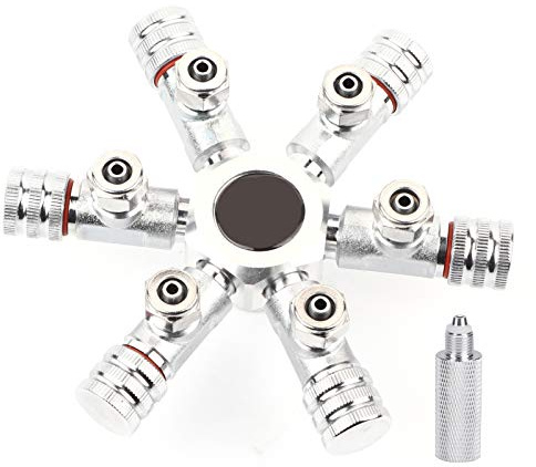 Aquarium CO2 Splitter Regler Ventil Aquarium CO2 Control Verteiler Mehrweg CO2 Splitter Luftpumpen Zubehör für Aquarium Pflanze(6 Wege)