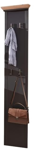 Lomadox Landhaus Garderobenpaneel in Graphit mit Artisan Eiche, B/H/T 41x195x9cm