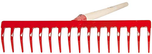 SHW-FIRE | 16-Zinken Gartenrechen mit 42 cm Rechenbreite – robuster Stahlrechen mit 150 cm Espenholzstiel, ideal zum Einebnen, Aufräumen & Säen im Garten | Made in Germany