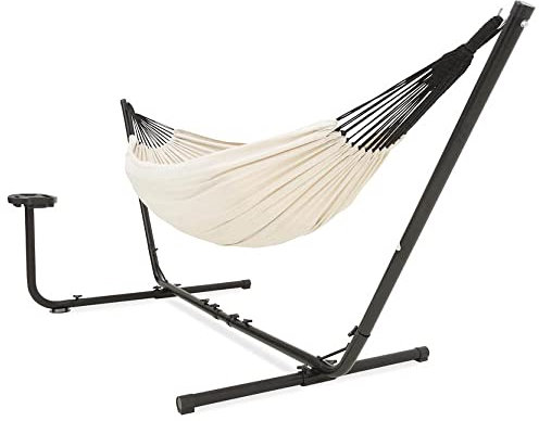 Vita5 Hängematte mit Gestell, Hängematten Outdoor 2 Personen mit Tragetasche, für Garten Pool, Balkon, und Terrasse, Indoor Tragbare Doppelhängematte Ständer, 205kg Belastbarkeit