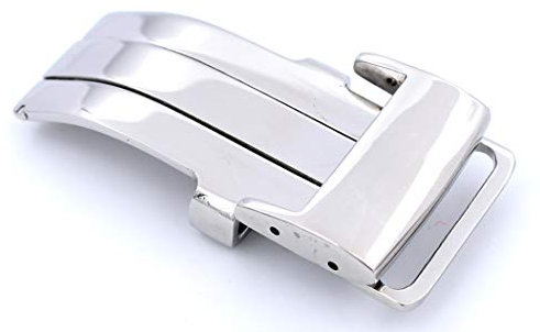 Sulla 20mm silberne poliert Edelstahl 316L Faltschließe passend für Breitling Uhrenarmbänder