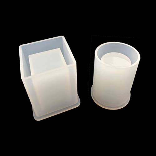 Xfaiz Stampo in Ssilicone per Cubetti e Cilindri per Piante Fai da te in Resina per Fai da te per Fioriere vasi in Resina per Cilindri Rotondi e Sottobicchiere in Silicone per Fai da te per vaso di