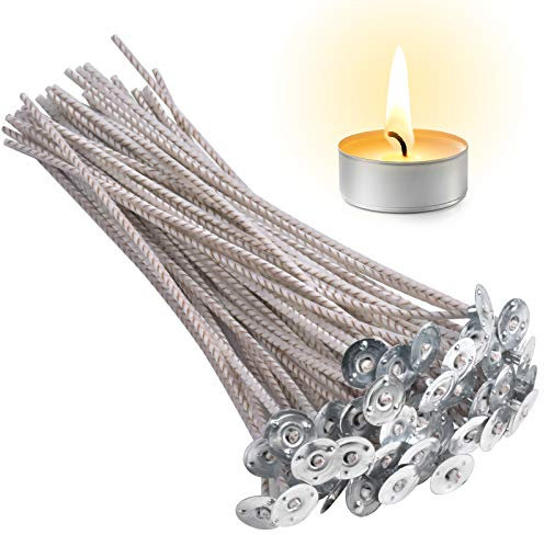 50 Stück Kerzendochte 15cm Flachdocht für Kerzen Gießen Gewachst Candle Wick