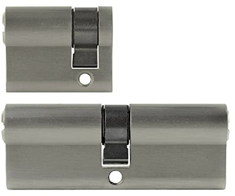 2 likadana 1 x profilcylinder 4040 mm 1 x halvcylinder 3010 mm 5 nycklar (med nöd- och farofunktion), Dörrlås