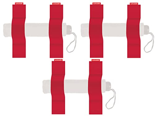 TrunkExpert Strisce in Chiusura in strappo per Auto Tre Set di Due 20x5x0.3cm Organizer per Tronco Flessibile Resistente Rosso Impermeabile Fissare gli Articoli Trasportati