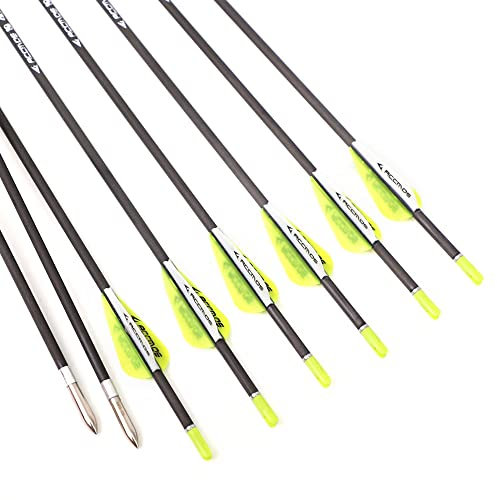 ACCMOS 6 St Wettbewerb Üben Pfeile ID 3,2 mm 40T Carbonpfeil Spine 650 Bogenschießen Pfeile (6pc, Spine 650 31inch)