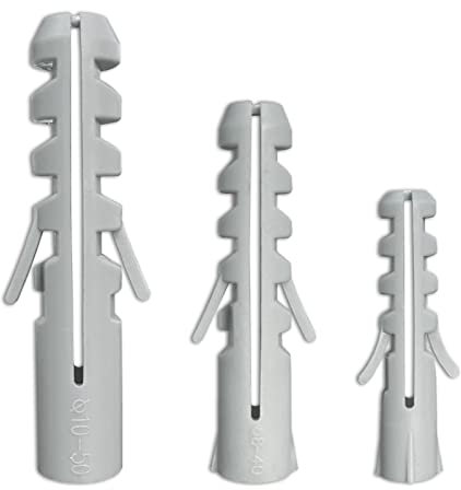 300 Pcs Wall Plugs Set, All in One Multi Purpose raw plugs, 6 8 10 mm Assorted Size Expansion Raw Plugs, Masonry Expansion Wall Plugs for Plasterboard Fixings