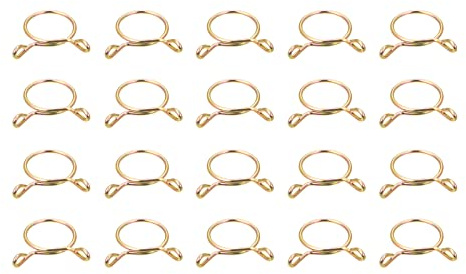 sourcing map 20 Stk. Schlauchschellen, 20mm ID für 18-18.5mm Benzinschlauch Schellen, 65Mn Stahl Kraftstoffleitung Rohrschellen für Luftschläuche Wasserschläuche Silikonschläuche
