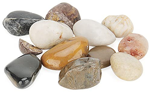 ZEONHAK rocce del fiume di colore di 15libbre, ciottoli decorativi, ciottoli colorati per i vasi della pianta, giardino