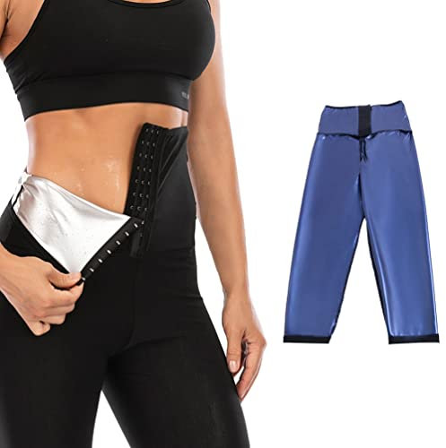 SUIUOI 2PCS Sauna Sweat Shapewear, Sauna Suit Shapewear Costume D'entraînement Taille Haute,Contrôle du Ventre Shapewear Short Amincissant en Néoprène pour Entraîneur de Taille de Perte de Poids