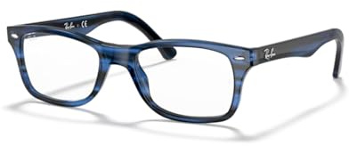 Ray-Ban RX5228 8053 53MM Striped Blue/Clear Square Eyeglasses for Men for Women + Bundle with Accessory Eyewear Kit