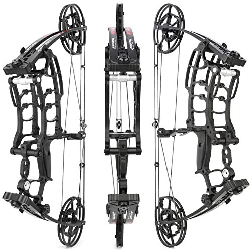 surwolf 20 Compoundbogen 40~65lbs Verstellbarer Stahlkugelbogen Verwenden Sie Pfeile und Stahlkugeln Jagdbogen Bogen und Pfeilset Bogenfischen Links-/Rechtshänder für Bogenschießen im Freien (Bogen)