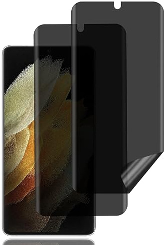 BCHKLAI Sichtschutz Schutzfolie für Samsung Galaxy S21 Ultra 5G [2 Stück] | Privacy Schutzfolie, Fingerabdruck-ID-Kompatibel, Blasenfrei, Anti-Spy TPU Displayschutzfoli für Samsung Galaxy S21 Ultra