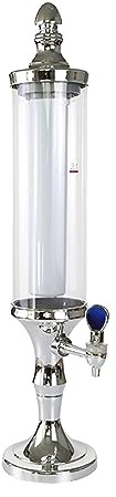 F Fityle Dispenser di Birra a Torre Dispenser di Birra Trasparente Staccabile Stabile 3L Torre per Bevande con Luce a LED Portatile per Ristorante da Tavolo, d'Argento