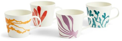 Royal Doulton Mugs, for Everyday Use, 1815 Bright Mug, 00ml/13.5oz, Multicolour Mixed Pattern, Set of 4