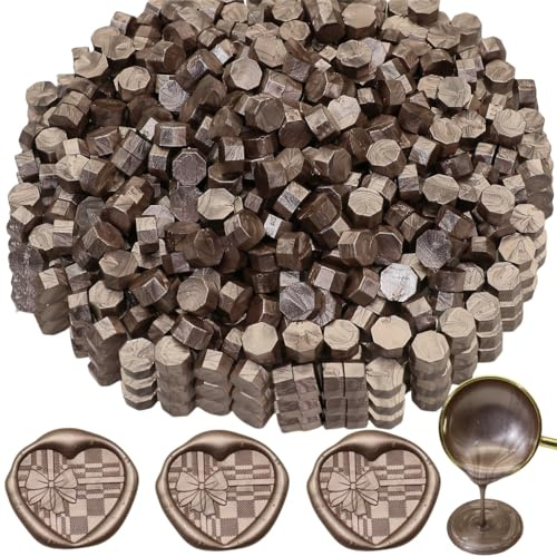 300 Stück Siegelwachs Kupfer, achteckiges Wachssiegel-Set für Stempel, für Einladungen, Karten, Umschläge, Weinpakete, Geschenkverpackungen (Kupfer)