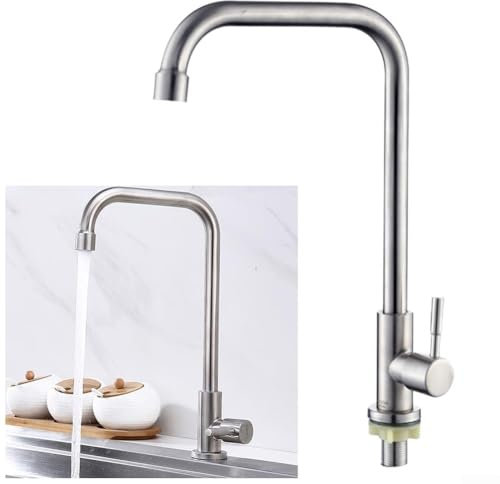 Robinet de lavabo à légumes en acier inoxydable 304, robinet purificateur d'eau de cuisine, robinet d'eau froide unique rotatif pour cuisine et maison