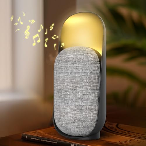 3 i 1 Nattlampa med Timer + Bluetooth-högtalare + Vit brusmaskin, Gemmac Nattlampor Bluetooth-högtalare Justerbar Ljusstyrka LED-nattlampa för Barn, USB-uppladdningsbar Lampa för Sömn, Amning, Sovrum