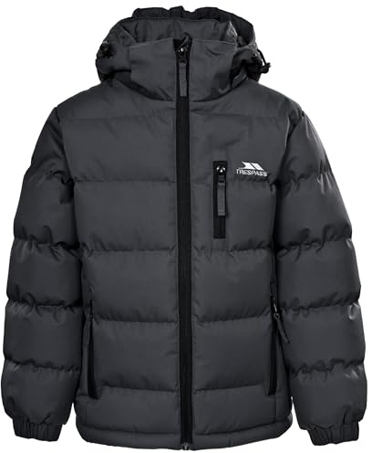 Trespass Boys Padded Jacket Tuff X - Water Resistant & Windproof Puffer Coat, Autumn Winter Hooded Jacket for School & Outdoor, Kids Puffer Jacket with Pockets