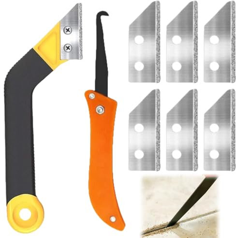 Grattoir à Joints,Grattoir a Dejointer Carrelage,Grattoirs Joints Carrelage,Carrelage D'outils de Grattoir de Nettoyage,Grattoir Rasoir Nettoyage pour Carrelage,Grattoir a Dejointer Carrelage