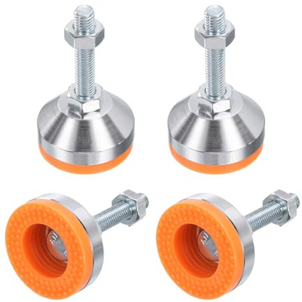 sourcing map 4 Pack Adjustable Heavy Duty Leveling Feet, 50mm/2 Dia Base M10 x 50mm Thread Anti-slip Shock-absorbing Furniture Leveler Legs for Workbench, Machine, Cabinet