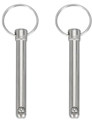 sourcing map Perno a sgancio rapido, diametro 8 mm, lunghezza utilizzabile 51 mm, lunghezza totale 92 mm, perno superiore Bimini in acciaio al carbonio per accessori per barche, confezione da 2