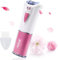 Bubbacare Epilierer Damen Kabelloser Gesicht Körper Haarentferner mit LED-Licht Rosa Tasche für Reisen