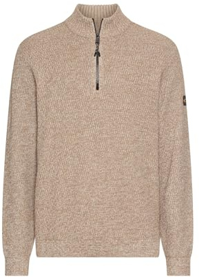 camel active herr stickad troyer med melerad struktur, havre, XXL